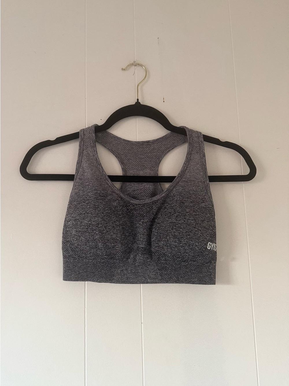 Gymshark Seamless Racerback Sports Bra - Charcoal Gray
